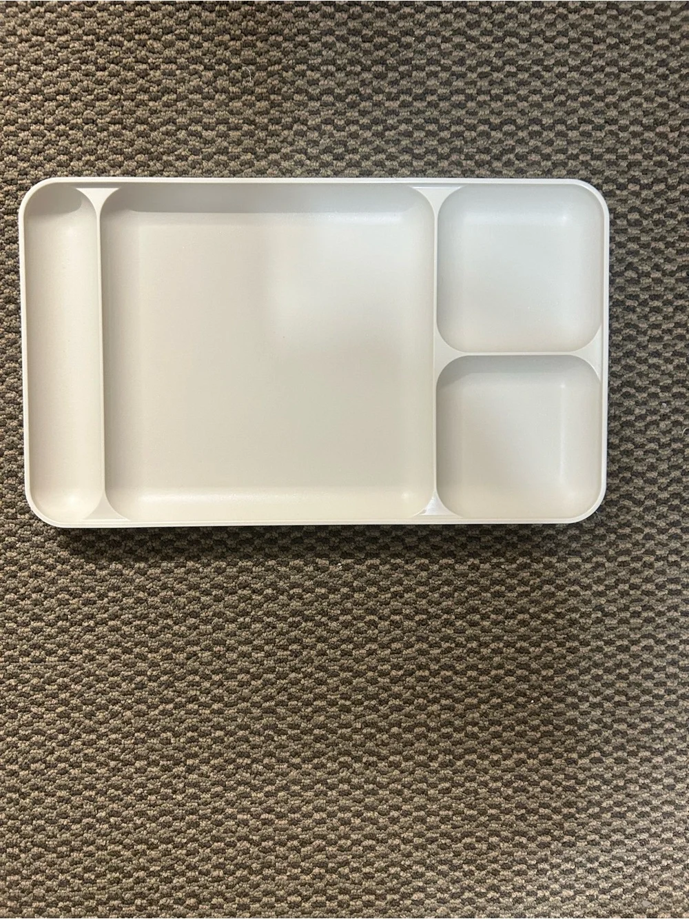 Tupperware Cream Plastic Tray with Embossed Logo